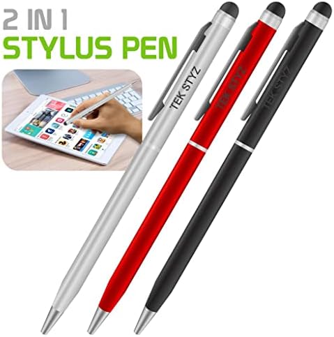 Pro Stylus Pen התואם לכבודכם MOA-AL20 עם דיו, דיוק גבוה, צורה רגישה במיוחד וקומפקטית למסכי מגע [3 חבילה-שחורה-אדומה-סילבר]
